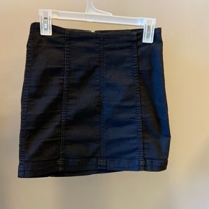 Free People Black Denim Skirt